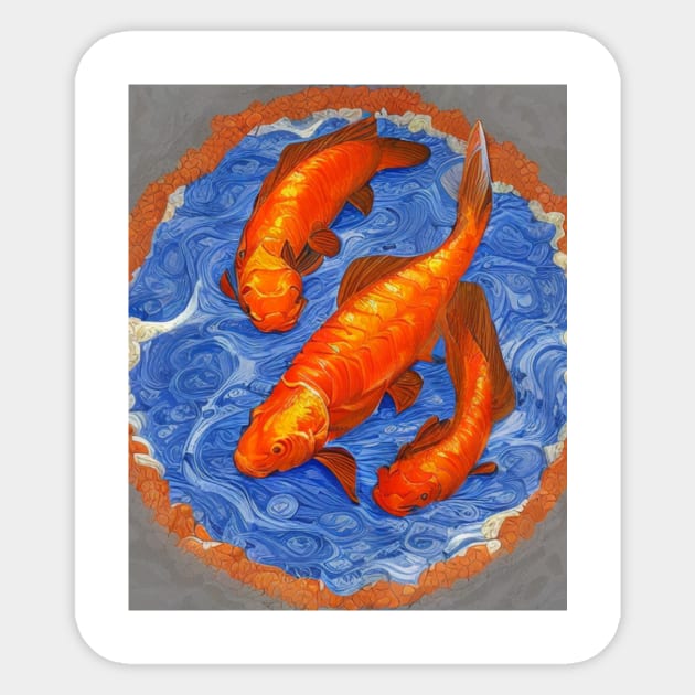 The Art of Koi Fish: A Visual Feast for Your Eyes 6 Sticker by Painthat